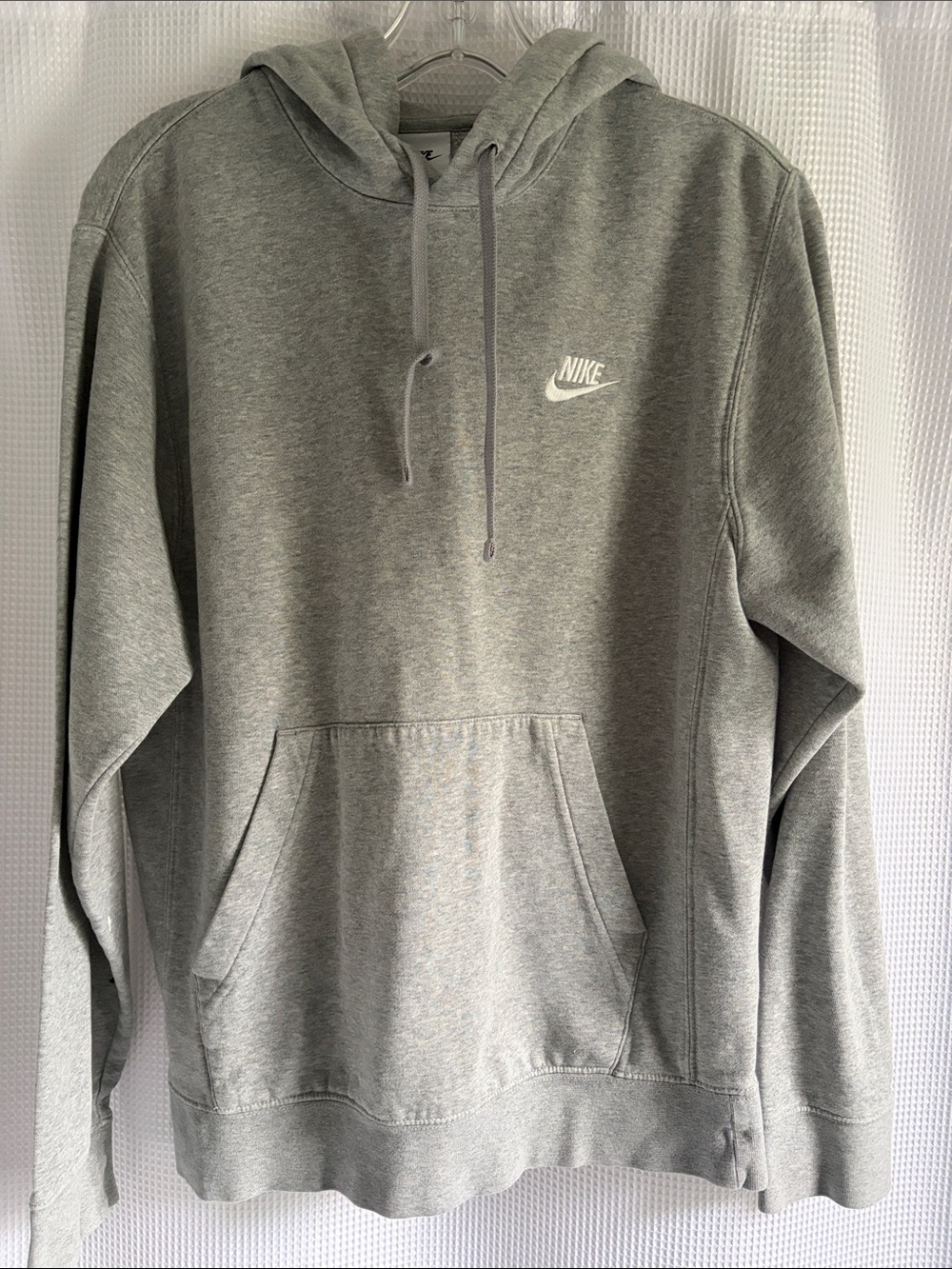 Nike Light Gray Pullover Hoodie with White Swoosh
